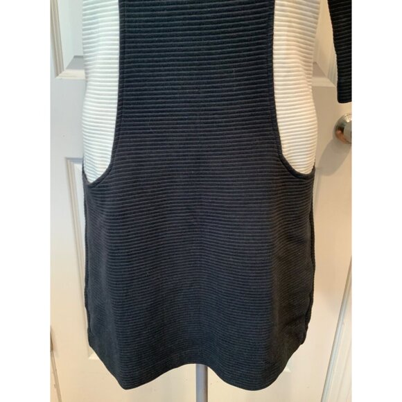 Boden Black & White Color Block Rib Knit Dress, Size 2R - Picture 4 of 8